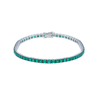 Pulsera Babila Milano Tennis in Oro blanco Smeraldo BBE360607SB17